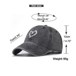 Tableau des tailles avec tour de tête 54-60cm et dimensions de la casquette gris délavé