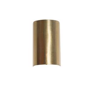 Close-up of golden curved rectangular metal hair hook with premium brushed texture finish