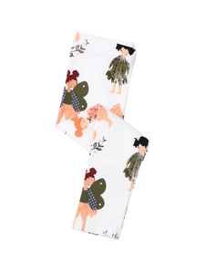 Leggings blancs pour filles 2-7 ans avec motifs de fées et fleurs, pantalon souple enfant