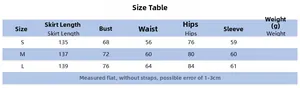 Detailed size chart for women long sleeve mesh dress including bust and waist guide