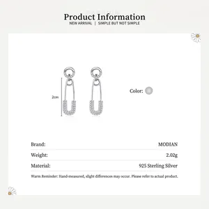 Boucles d'oreilles épingle à nourrice en argent 925 avec pavé de zircons étincelants