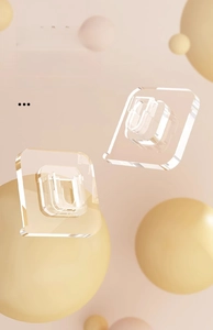 Detail shot of the strong acrylic adhesive material on a transparent socket holder hook