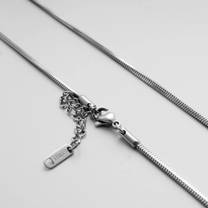 Adjustable unisex stainless steel square snake chain necklace with lobster clasp