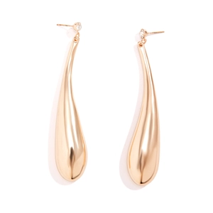 Elegant gold drop earrings with white zircon studs in a sleek minimalist design