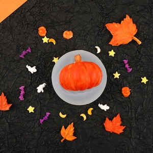 Halloween pumpkin and maple leaf silicone mold with decorative craft resin figures