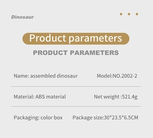 Detailed product parameters of children's assembled dinosaur toy made of durable ABS material