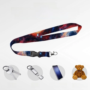 Starry sky pattern lanyard with detachable buckle and metal hook for phone and keys