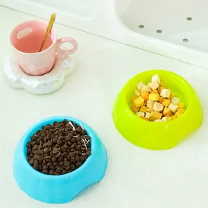 Ciotola a forma di zucca per cani e gatti con design anti-ribaltamento in blu e verde