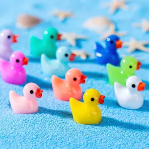 Miniature Duck Figurines Colorful Resin Little Ducks Micro Landscape Desktop Ornaments Garden Decor DIY Craft Accessories