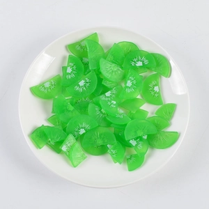 Realistic PVC kiwi slices in vibrant green for DIY crafts and cake decoration