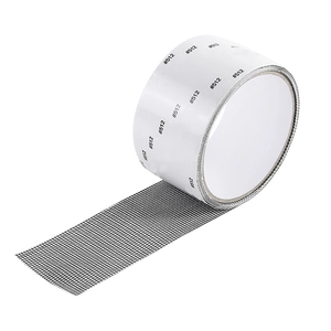 Self-adhesive black mesh screen repair tape roll for window and door hole patching