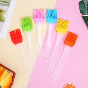 Set di 6 pennelli da cucina in silicone colorati con manici in plastica per barbecue
