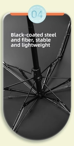 Detail of sturdy steel and fiber umbrella frame structure with lightweight design