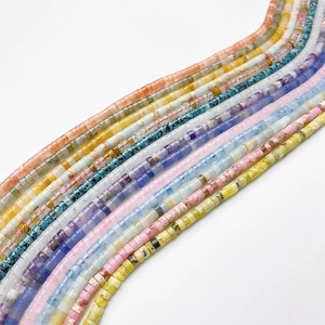 Perline distanziatrici piatte in pietra naturale 4x2mm per la creazione di gioielli