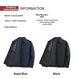 Detailansicht der Herren-Freizeitjacke mit Stehkragen und 100% Polyester-Gewebe