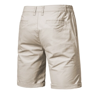 Men's Casual Cotton Twill Cargo Shorts Summer Straight Leg Multi Pocket Workwear Shorts Elastic Waist Knee Length Bottoms
