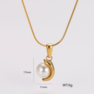 Détail du pendentif perle dorée 17mm avec dimensions et spécifications de poids