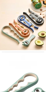 Detail of 5-in-1 multi-functional bottle openers in TPR non-slip material and various colors