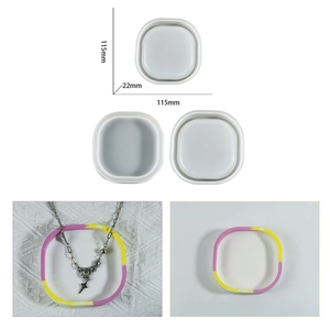 Macro view of oval silicone resin mold and finished tray with dimensions 115mm x 22mm