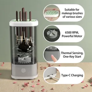 Automatic electric makeup brush cleaner with high speed drying and Type-C charging port