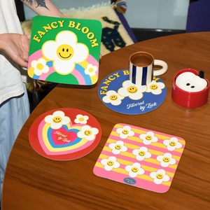 Cartoon floral diatom mud placemats and coasters set for dining table heat insulation