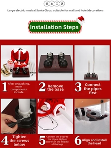 Detailed assembly guide for 1.8m musical Santa Claus with saxophone for Christmas decor