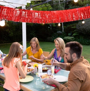 Bannière à franges en feuille rouge pour fête d'anniversaire et décoration de plafond festive