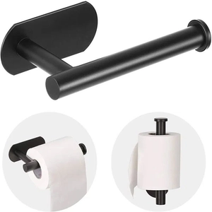 Toilet Paper Holder Wall Mounted Strong Adhesive Towel Bar Rack For Bathroom Kitchen No Drilling Modern Minimalist