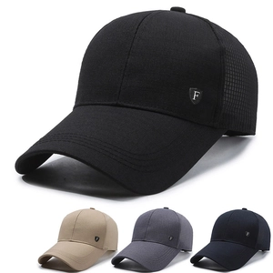 Breathable Mesh Baseball Cap Polyester Cotton Sun Protection Outdoor Fishing Hat With F Shield Logo Adjustable For Men