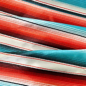 90cm western cowboy print silk scarf with multi-color stripes and diagonal fabric fold