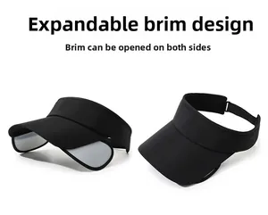 Detail view of adjustable sun visor with slide-out side panels for expanded shade