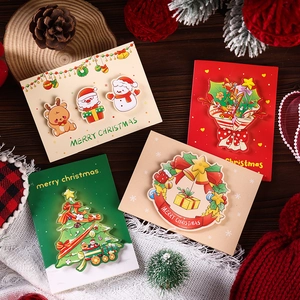 Festive Christmas card assortment featuring Santa and snowman with warm holiday props