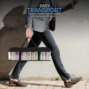 Large capacity waterproof PVC CD storage bag with reinforced handles for easy transport