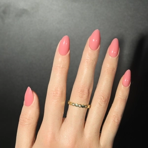 30pcs Solid Color Glossy Almond Press On Nails Kit Short Nude Pink Removable Fake Nails For Women Manicure Art DIY LHSD-12