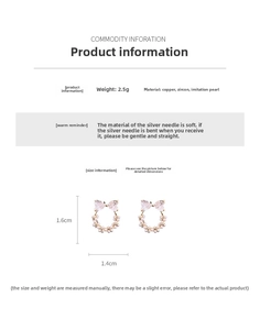 Tableau détaillé des tailles pour boucles d'oreilles perles et zircons dorées