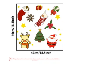 Christmas wall stickers set featuring Santa, reindeer and tree with 46x47cm dimensions