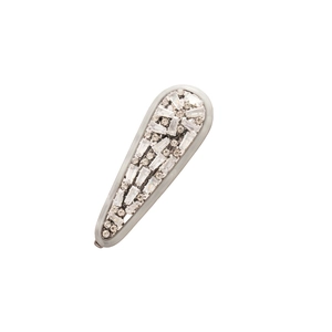 Elegant silver square zircon hair clip with shimmering arrow-shaped crystal details