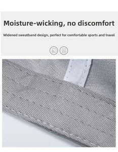 Détail macro du large bandeau anti-transpiration en mesh respirant de ce chapeau