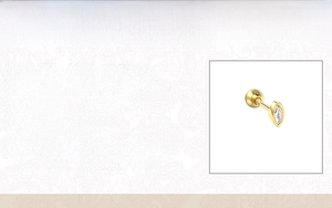Detailed specifications card for S925 sterling silver flower stud earring with zircon