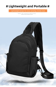 Casual nylon borsttas voor dames en heren, waterdichte lichte sling rugzak voor buiten sport.