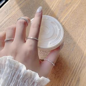 Minimalist 925 sterling silver sparkling eternity rings for women worn on hand