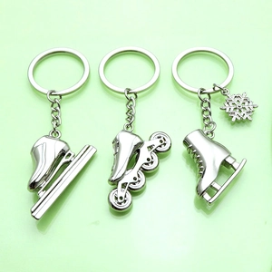 Roller Skate Ice Skate Keychain Zinc Alloy Metal Miniature Sports Pendant Creative Souvenir Gift For Skaters
