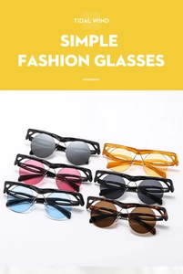 Six colors of fashion sunglasses with round lenses and butterfly geometric hollow frames