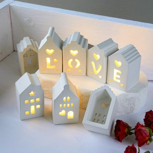 DIY LOVE house silicone mold set for resin candle holders and plaster night lights