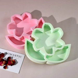 Molde de silicona con forma de tulipán para bandejas de resina DIY y artesanía de yeso