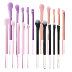 5Pcs mini makeup brush set with crystal glitter handles and synthetic fiber bristles