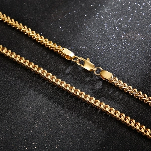 Polished golden stainless steel snake chain necklace with secure lobster clasp closure