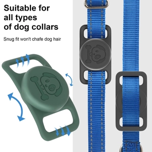 Waterproof silicone AirTag holder for pet collars with bone pattern detail