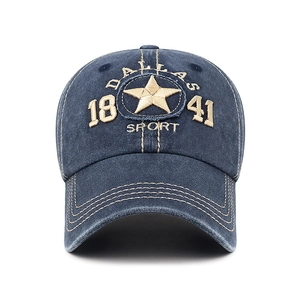 Casquette de Baseball Vintage en Coton Délavé Avec Étoile Brodée Dallas Lettre Distressed Ajustable Chapeau de Soleil Sport pour Hommes Femmes