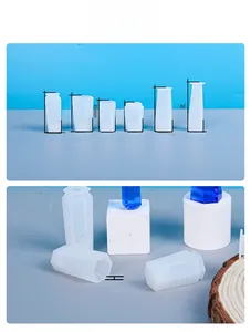 Detail view of 6 silicone pendulum molds with precise size measurements for DIY jewelry